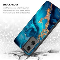 for Moto G Stylus 5G 2024 Case, Slim Glow in The Dark Bumper Cover, Blue Marble/