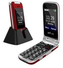 Artfone G6 Pro – 4G-LTE, Flip PHONE, Unlocked, Dual Lcd, Big Buttons, Senior-Red
