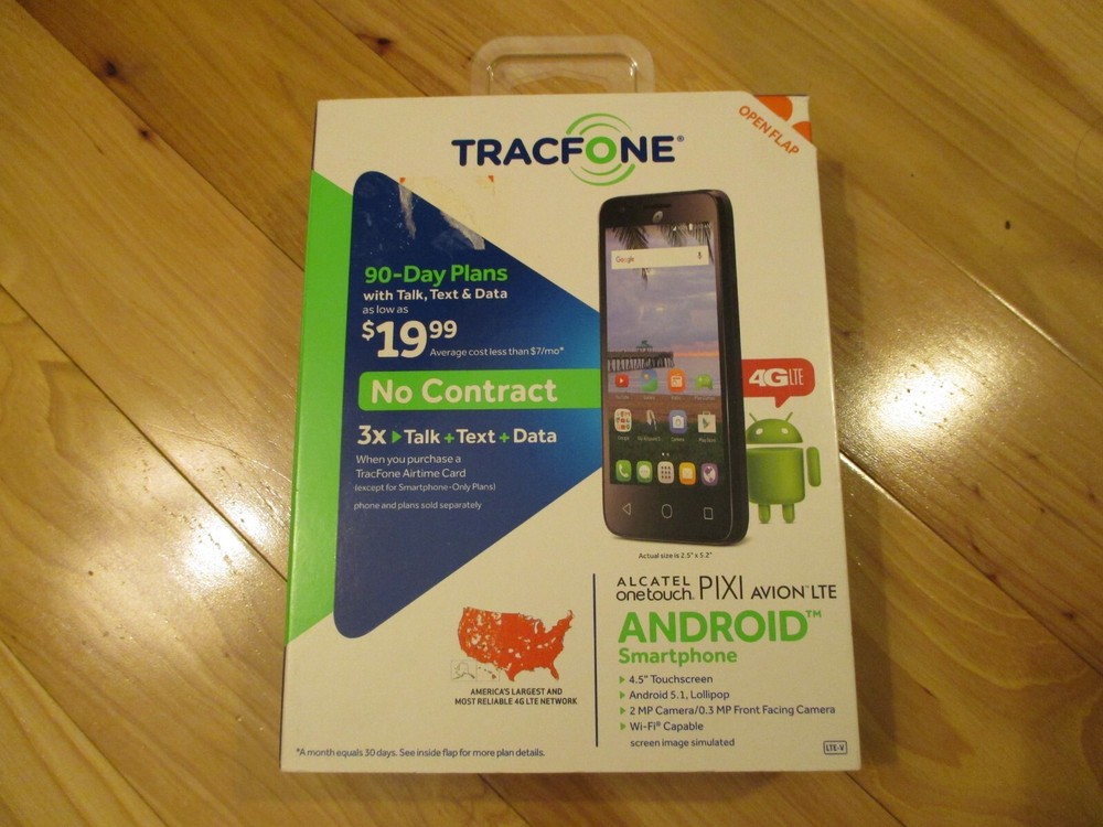 TracFone Alcatel Onetouch PIXI AVION 4G LTE Android Phone (No microSD Card)