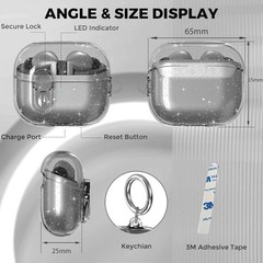 Samsung Galaxy Bud 3 Pro Case/Buds3/Buds 3 FE Case Clear Lock Clip with Cleaner