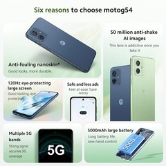 Motorola Moto G54 5G Dual SIM 128GB+8GB 50MP 5G Unlocked Smartphone New Sealed