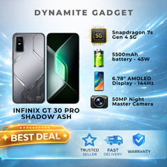 Stock Ready – Infinix GT 30 PRO 5G Smartphone 12GB+256GB Shadow Ash