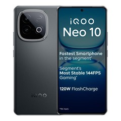 iQOO Neo 10 (Black, 12GB RAM, 256GB Storage) Snapdragon 8s Gen 4 Global Version.