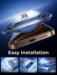 2PCS Tempered Glass Screen Protector for iPhone 16 Pro 6.3 Inch HD Clear Bubble