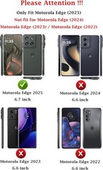 For Motorola Moto Edge 2025 Case w/ 1x Screen Protector,Slide Camera Cover,Black