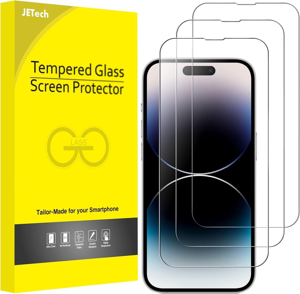 3PCS Full Coverage Screen Protector for iPhone 14 Pro Max 6.7 Inch Case Friendly
