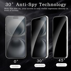 2+2 Pack Privacy Screen Protector for iPhone 16, Anti-Spy Tempered Glass