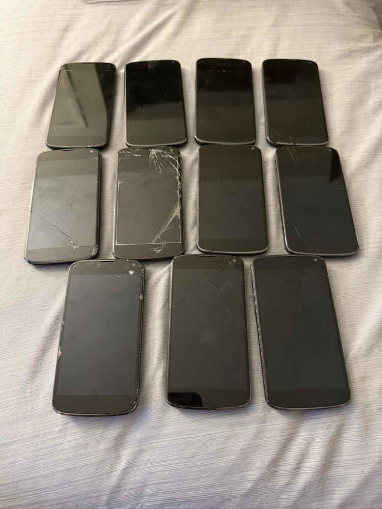 Google Nexus 4 E960 – 8 GB – Black (11 Phone Lot) READ FULL LISTING – AS-IS (#A)