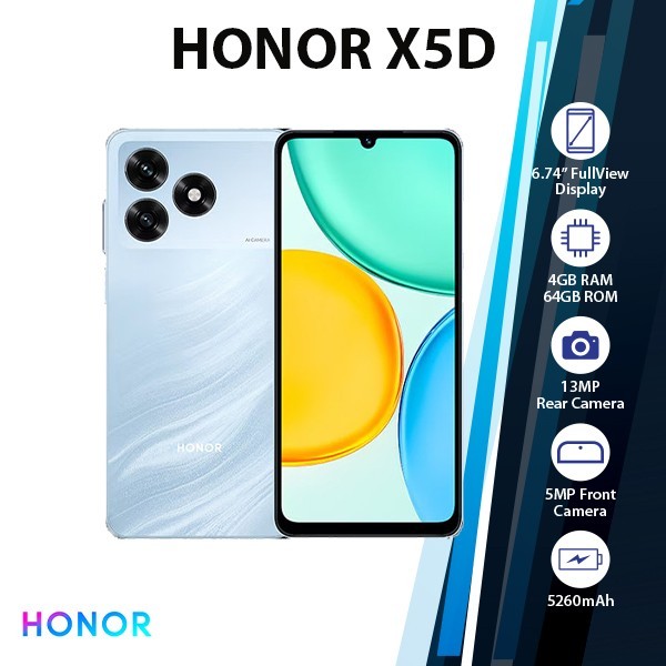 (New) HONOR X5d Unlocked Android Cell Phone (4GB+64GB/BLUE/Dual SIM/Octa Core)