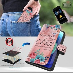 PU Leather Wallet Case for Samsung Galaxy A17 5G, RFID Blocking, Card Slots, Bib