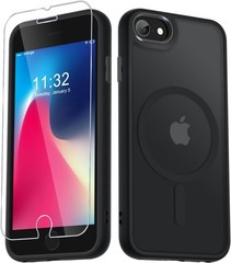 Matte Magnetic Slim Case for iPhone SE 2022(3rd)/2020(2nd) and iPhone 8/7, Black
