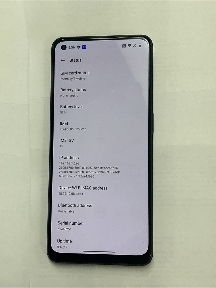 OnePlus Nord N20 5G GN2200 128GB Blue Smoke (T-Mobile) Sold As Is read!!