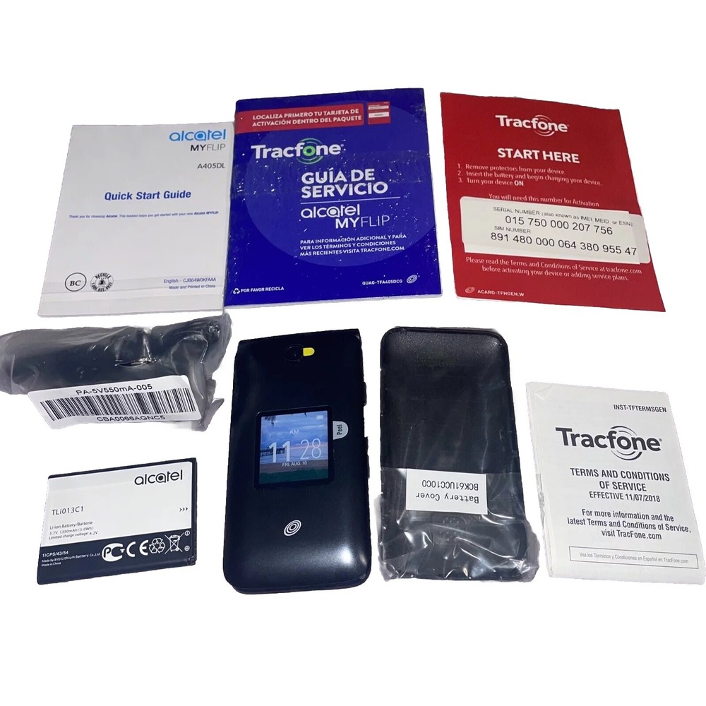 Alcatel Myflip Tracfone Wireless Prepaid Flip Cell-phone 4GB No-Contract A405DL