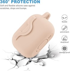 Cute Bling Keychain Secure Lock Case for AirPods Pro 2nd Gen – Milk Tea Color