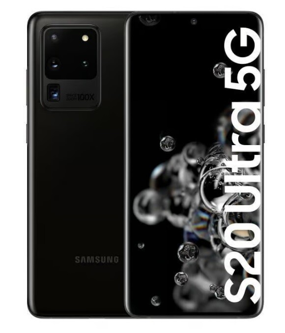 Original Samsung Galaxy S20 Ultra 5G 128GB+12GB RAM Black SM-G988U (Unlocked) A+