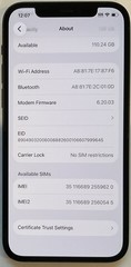 USED BLACK GSM UNLOCKED iPhone 12, 128GB A2172 MGER3LL/A WITH 82% BATTERY HEALTH