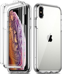 For iPhone X/XS 5.8 Case with Tempered Glass Screen Protector 360 Full Body