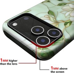 iPhone 17 Pro Case, Vintage Magnolia Flowers, Hybrid Durable TPU Hard PC Bumper