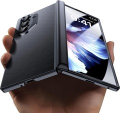 Samsung Galaxy Z Fold 7 Case – Luxury Leather Full Body Hinge Protection Black