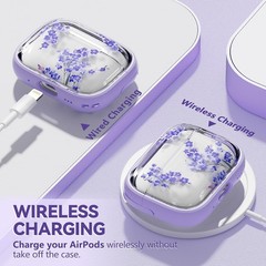 Floral Clear Case for AirPods Pro 3 (2025) with Lock, Cute Design
