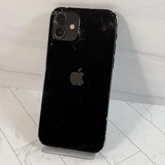 Apple iPhone 12 64GB Black A2172 Unlocked Cracked Screen LCD + Back #15