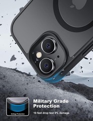 Slim Fit Shockproof Matte Black Back Cover Case for iPhone 15 – Magnetic & Drop