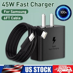 45W PD Fast Wall Charger+Type-C Cable For Samsung Galaxy S23 S22 S21 S20 Ultra