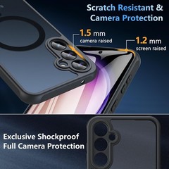 For Samsung Galaxy S23 FE Case 6.4″ Magnetic Case,Carbon Fiber Protective Bumper