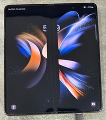AS-IS Samsung Galaxy Z Fold4 Dual SM-F936U – 256GB – Phantom Black Damaged