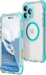 iPhone 16 Pro Max Waterproof Case, IP68 Underwater, 15FT Military Shockproof, La