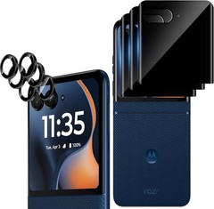 [3+3 PCS] Front Privacy Screen Protector & Camera Protector for Motorola Razr 20