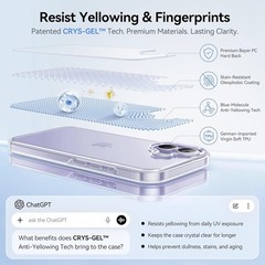 for iPhone 17 Case Smooth Crystal Clear, Anti-Yellow & Virgin TPU, Slim Transpar