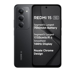 Redmi 15 5G (Black 8GB+256GB) 50MP AI Camera-Global Version. “NO TARIFFS IN USA”