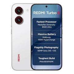 Xiaomi Redmi Turbo 5 5G Factory Unlocked Global Version 7540mAh Battery | White