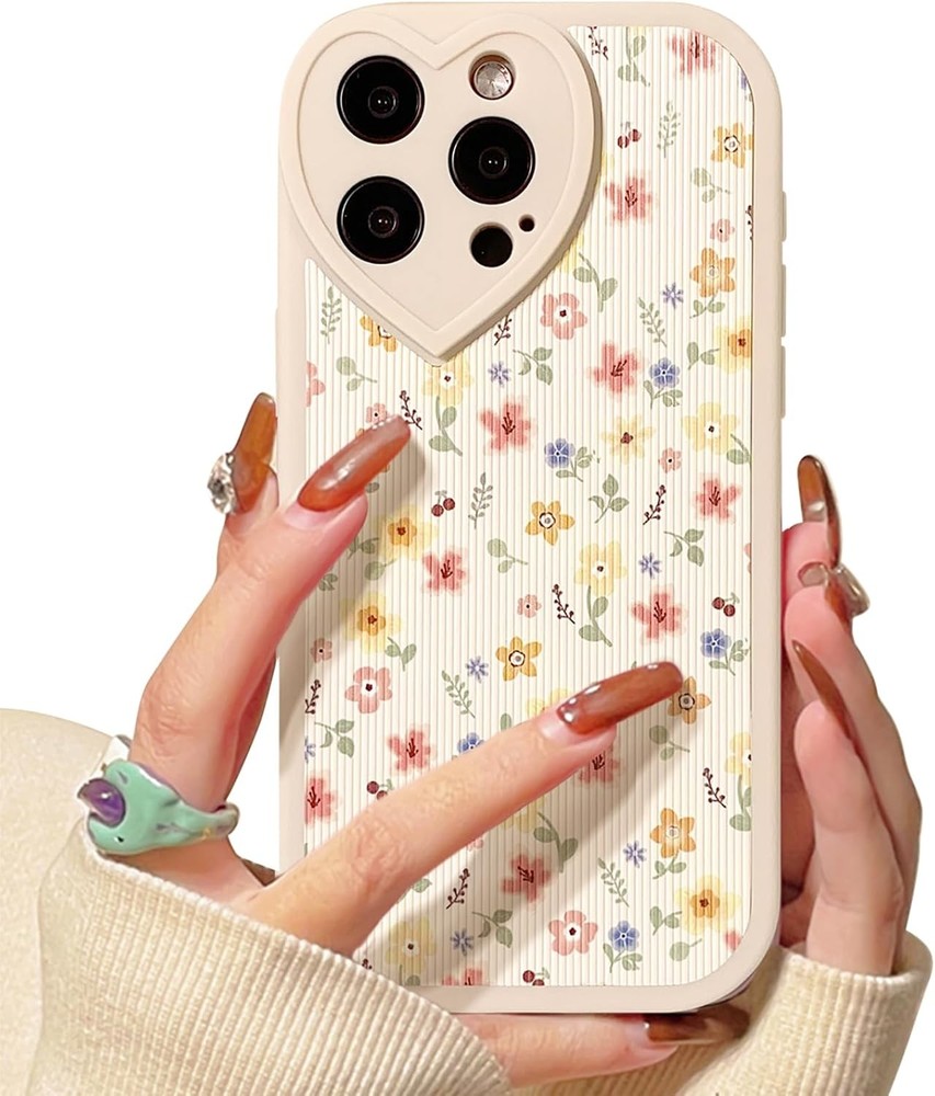 Cute Floral Leaf Love Lens Bumper Protector Case for iPhone 13 Pro Max – Soft TP