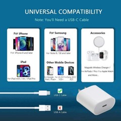 20W Super Fast Charger Cable Type C For iPhone 14 13 12 11Pro Max Xs XR 7Plus