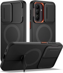 Samsung Galaxy A57 5G Slim Black Shockproof Bumper Case with Magnetic Kickstand