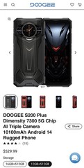 DOOGEE S200 Plus 5G Rugged Android 14 Phone 16GB RAM 512GB 10100mAh 100MP Camera
