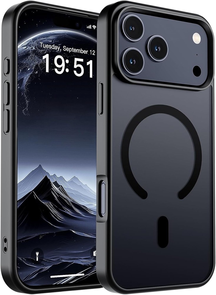 Translucent Matte Black Case for iPhone 17 Pro Max – Military Grade Drop Protect