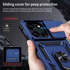Navy Blue Phone Case for Moto G 2025, HD Screen Protector, Camera Lens Cover, 10