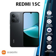Xiaomi Redmi 15C Android Cell Phone (BLACK/8GB+256GB/Dual SIM/Unlocked/New)