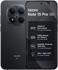 REDMI Note 15 Pro 5G ( Black, 8GB+128GB) Dimensity 7400-Ultra Global Version