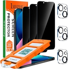 3-Pack Anti-Spy Privacy Screen & Lens Protector for iPhone 13, Case Friendly