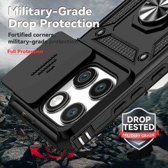 for Motorola Moto Edge 2025 Case with Tempered Glass Screen Protector Multicolor