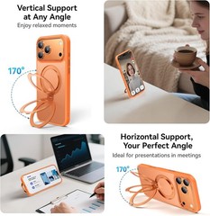 360° Spin Magnetic Stand for iPhone 17 Pro Max Case, Mil-STD Protective Case