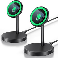 2 Pack 15W Wireless Fast Charger Stand for iPhone 17/16/15 Series