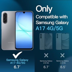 2PCS Screen Protector & Camera Lens Protector for Samsung Galaxy A17 5G 6.7 Inch