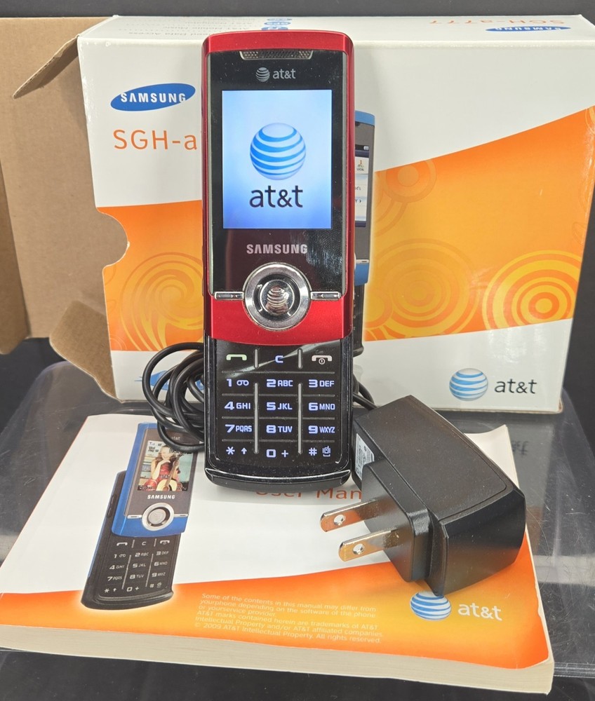 Samsung SGH-A777 Red Bluetooth 1.3MP 2.3″ Screen AT&T Slider Cellular Phone