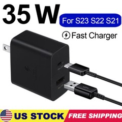3FT Cable+35W USB-C Super Fast Wall Charger For Samsung Galaxy S21-S23 S24 S25