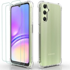 Clear Case for Samsung Galaxy A05 A05S with 2pcs Screen Protector Reinforced Cor